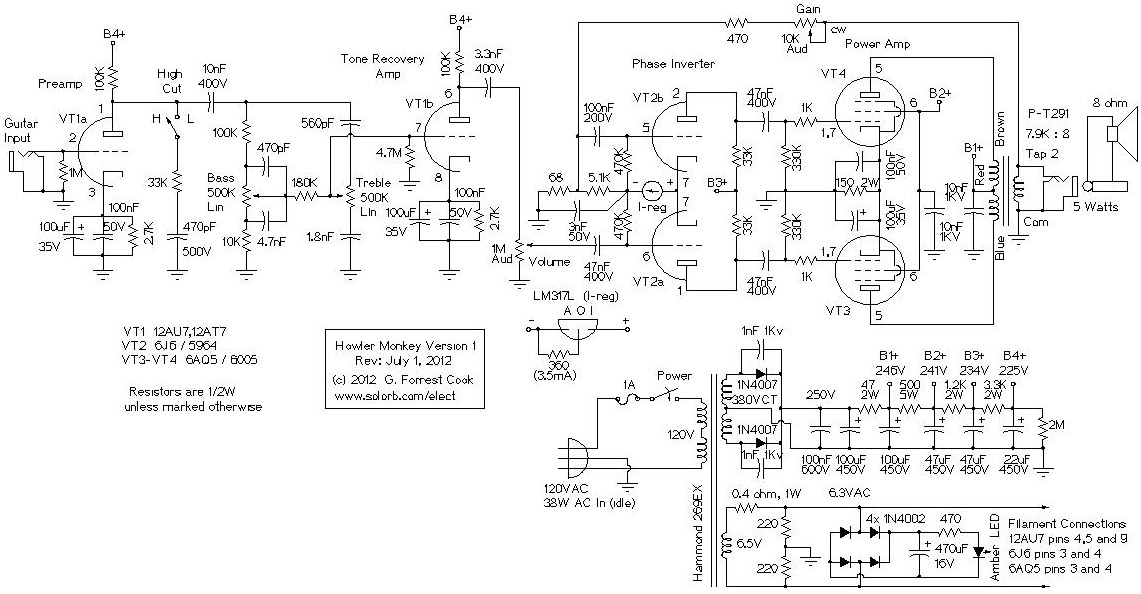 Guitar Amp Wiring Diagram from www.seekic.com