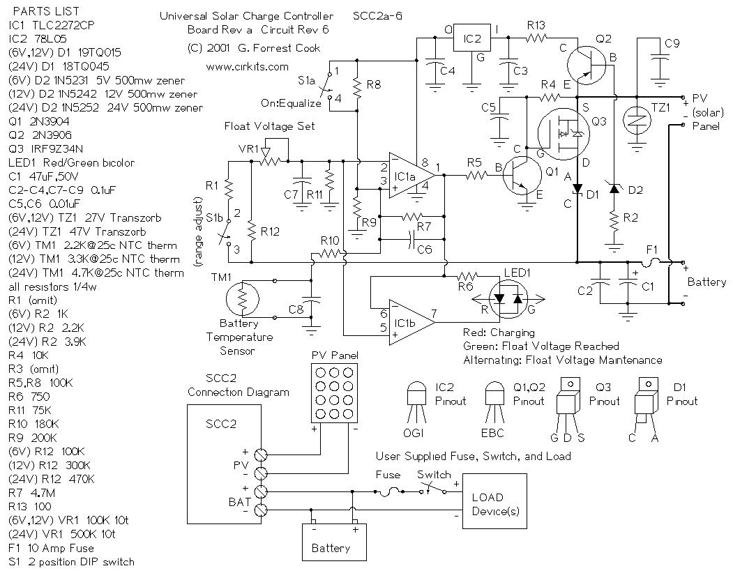 SCC2 10 Amp Solar Charge Controller - Control_Circuit - Circuit Diagram