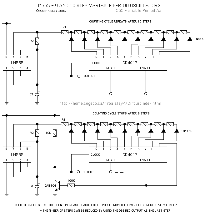 Variable period Oscillator Basic_Circuit Circuit Diagram