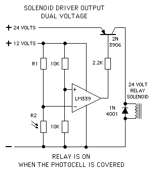 dual voltage relay driver output schematic basic_circuit lm311 durite 0 726 24 24v volt 15a amp 4 pin
