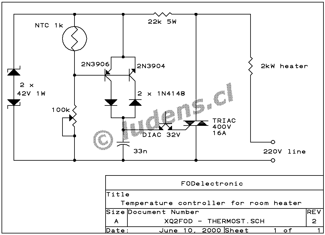 Thermostat for room heater 2 - Control_Circuit - Circuit Diagram