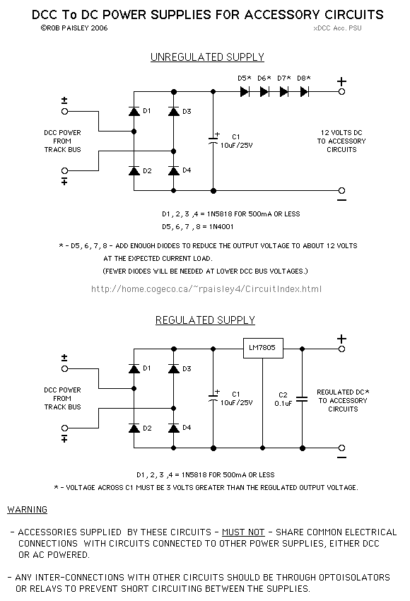 DCC To DC Accessory Power Supplies Power_Supply_Circuit Circuit
