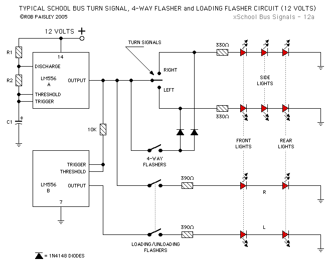 School Bus Signals Circuit Signal_Processing Circuit Diagram