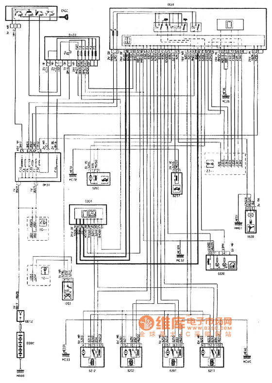 Dongfeng Peugeot Citroen Picasso 2.0L car central door locking circuit