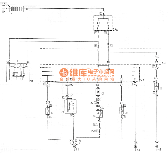 Palio passenger compartment lamp circuit Basic_Circuit Circuit