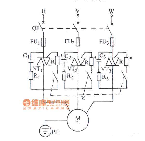 Triac control threephase motors typical circuit diagram Control