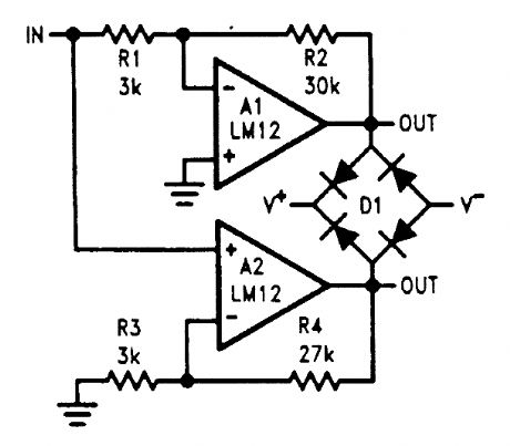 BRIDGE_CONNECTION_OF_TWO_POWER_op_AMPS