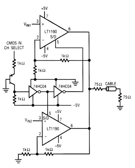 TWO_INPUT_VIDEO_MULTIPLEX_CABLE_DRIVER