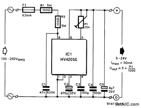 SINGLE_CHIP_dc_SUPPLY_FOR_120_TO_240_Vac_OPERATION