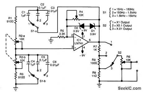 THREE_DECADE_15_Hz_TO_15_kHz_WIEN_BRIDGE_OSCILLATOR