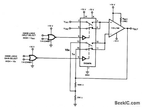 LOW_POWER_NON_INVERTING_AMPLIFIER_WITH_DIGITALLY_SELECTABLE_INPUTS_AND_GAIN