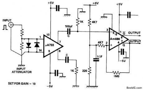 MONOSTABLE_USING_VIDEO_AMPLIFIER_AND_COMPARATOR