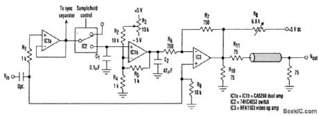 VIDEO_AMPLIFIER_WITH_SYNC_STRIPPER_AND_DC_RESTORER