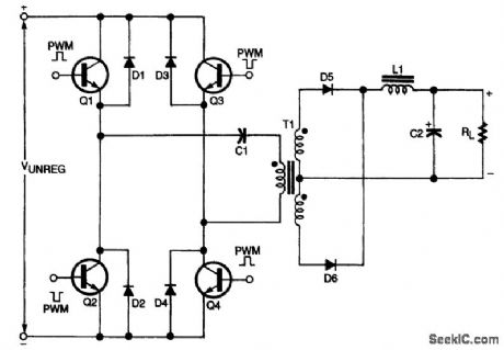 BASIC_FULL_BRIDGE_CONVERTER_CIRCUIT