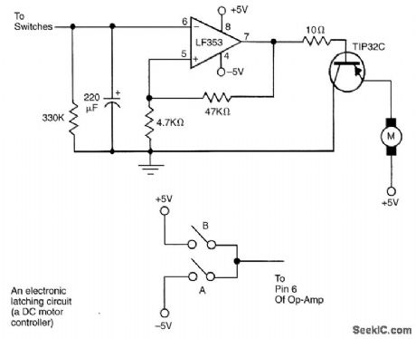 ELECTRONIC_LATCH_DC_MOTOR_CONTROLLER_CIRCUIT
