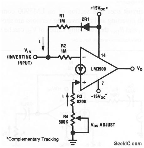 Norton_direct_coupled_amplifier_with_±15_V_supplies