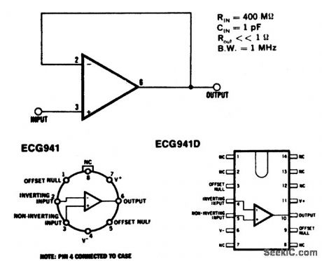 Unity_gain_voltage_follower_using_an_ECG941_941D_941M_operational_amplifier