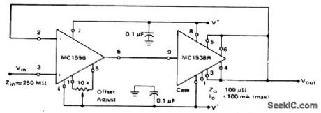 High_impedance_input_high_current_output_voltage_follower