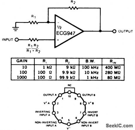 Noninverting_amplifier_using_half_of_an_ECG947_dual_operational_amplifier