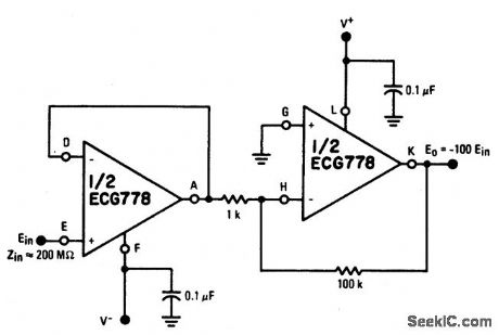 High_impedance_high_gain_inverting_amplifier