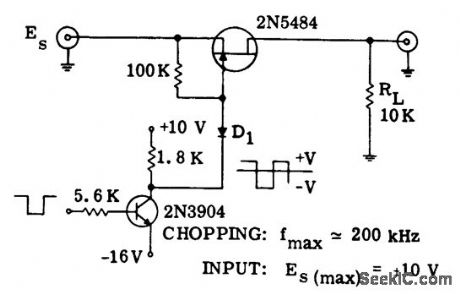 Series_chopper_for_large_input_voltages_using_an_N_channel_JFET