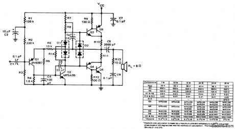 7__10__15__20__25__35_watt_AF_power_amplifier_with_NPN_driver