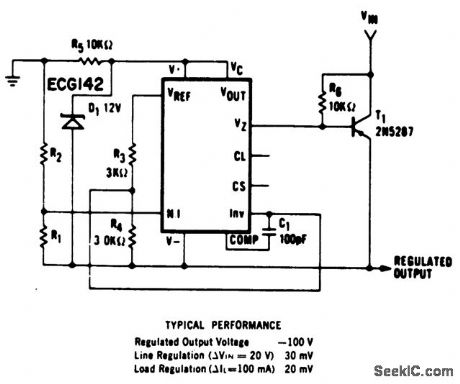 Negative_floating_regulator100_volts_using_an_ECG915_or_ECG915D_IC