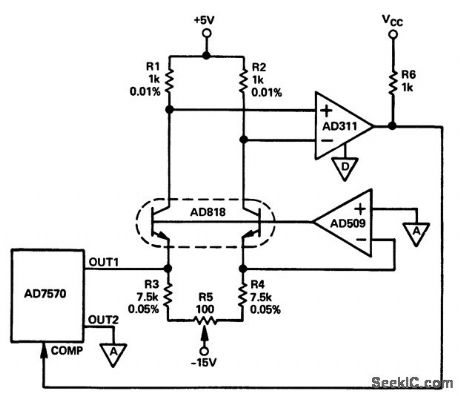 Current_comparator_with_low_input_impedance_using_an_AD7570_10_bit_A_D_converter