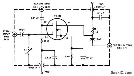 27_MHz_mixerfor_CB_operation_using_a_TIS148_dual_gate_MOSFET