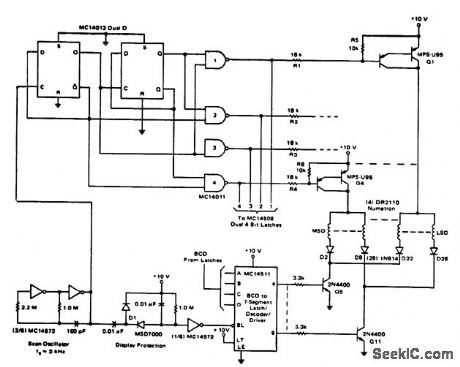 CMOS_to_4_digit_incandescent_display_interface