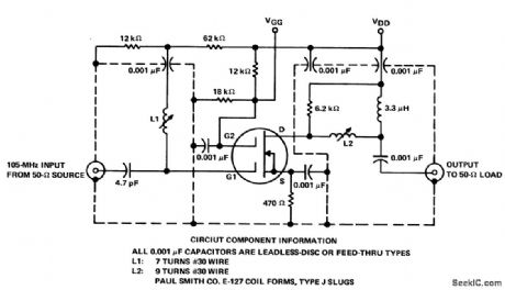105_MHz_gate_2_contralled_RF_amplifier_using_a_TIS152_dual_gate_MOSFET