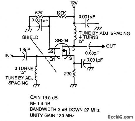 450_432_MHz_PF_amplifier_using_a_3N204_dual_gate_MOSFET