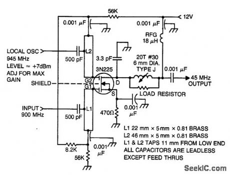 900_MHz_to_45_MHz_mixer_using_a_3N225_dual_gate_MOSFET