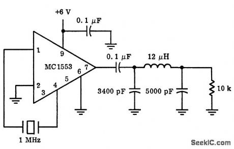 1_MHz_oscillator_using_the_MC1553_video_amplifier