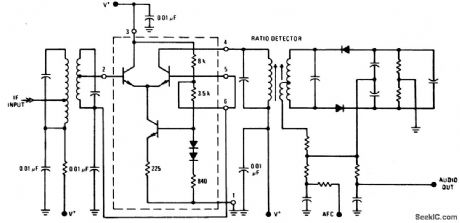 FM_IF_amplifier_and_discriminator_for_107_MHz_using_an_ECG760_Gain_is_typically_40_dB_at_107_MHz