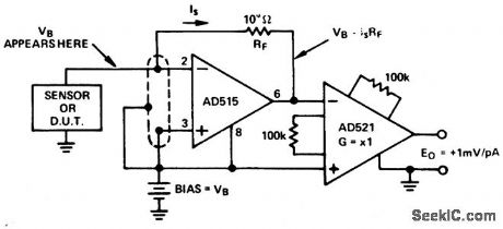 Current_to_voltage_converter_with_grounded_bias_and_sensor