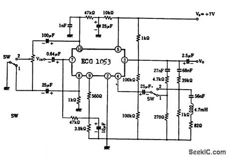 High_gain_AF_preamplifier_using_an_ECG1053_chip