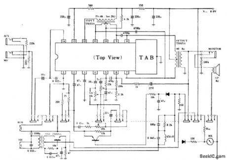 Complete_cassette_record_playback_circuitry_for_low_cost_devices_using_an_ECG1093_14_pin_DIP_with_tab