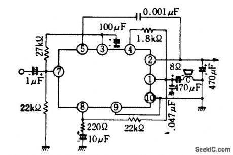 13_watt_AF_power_amplifier_using_an_ECG1137_10_pin_TO_99