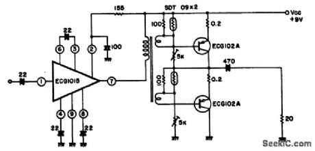600_mW_AF_power_amplifier_for_a_20_ohm_load
