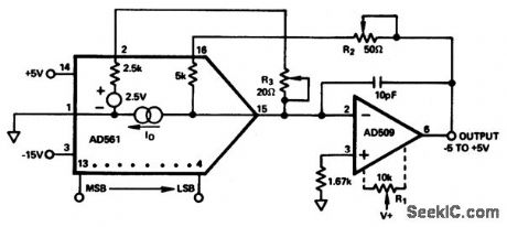 10_bit_D_A_converter_with_±5_volt_buffered_bipolar_output