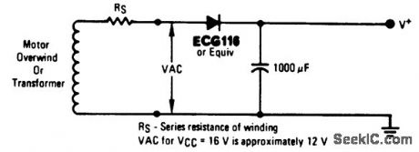 12_volt_power_supply_using_an_over_winding_of_a_phonograph_motor_or_a_transformer