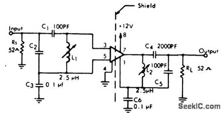 10_MHz_RF_amplifier_using_an_ECG703A_IC