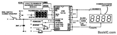 Tape_recorder_position_indicator_controller_using_an_ICM7217A_28_pin_DIP