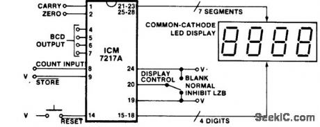 4_digit_unit_counter_with_BCD_output_using_an_Intersil_ICM7217A_28_pin_DIP