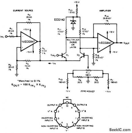 Analog_multiplier_using_an_ECG947_dual_operational_amplifier