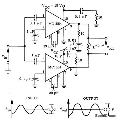 3_watt_differential_output_power_amplifier_using_two_MC1554s