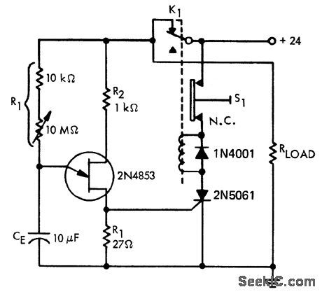 Time_delay_circuit_using_a_UJT