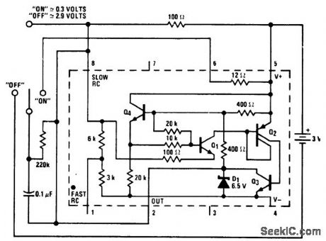 Latch_circuit_using_an_LM3909_chip