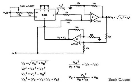 Vector_computation_circuit_for_VC2_=_VA2___VB2_using_the_433_multiplier_divider_and_two_AD741_op_amps